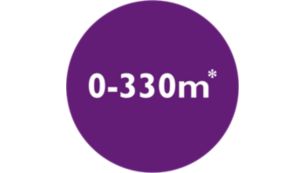 Range up to 330 metres*