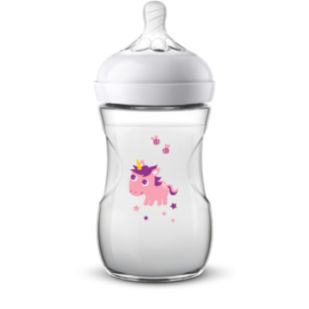 Baby bottle with slow-flow teat