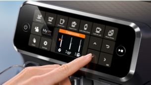 Adjust aroma and volume with the coffee customiser